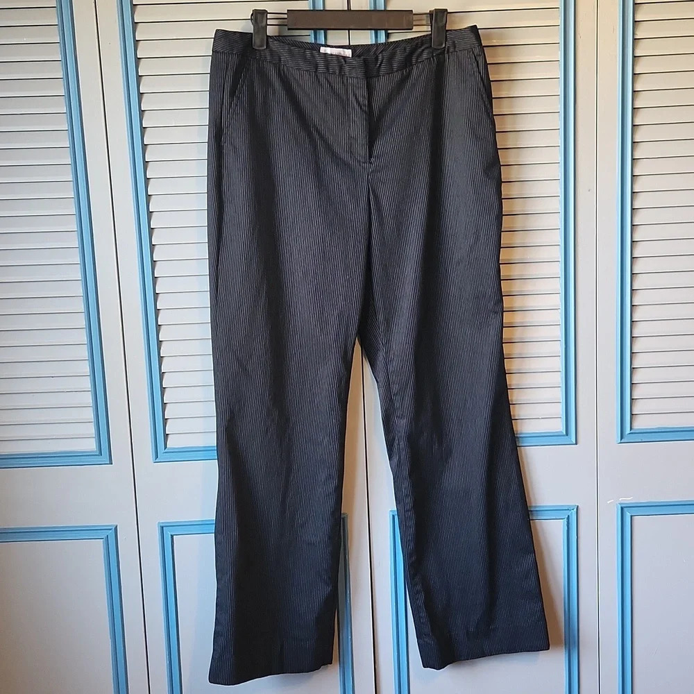 Isaac Mizrahi Black Pin Striped Pants